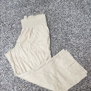 Isabel Maternity Wide Leg Smocked Waist Linen Trousers Size XXL | NWOT